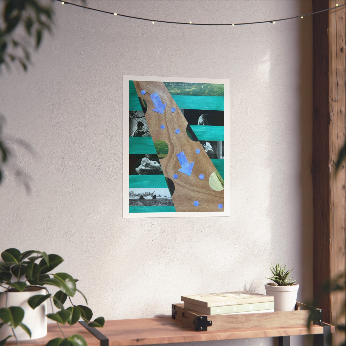 Go Flow - Mixed Media Collage Art Print