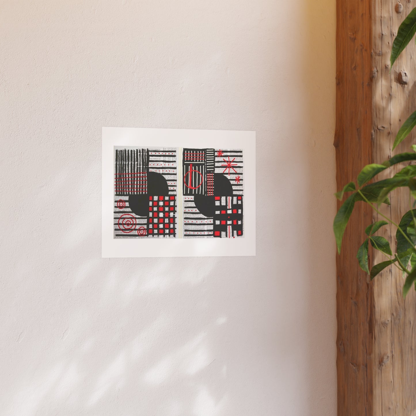 Reds and Blacks - Collage Art Print