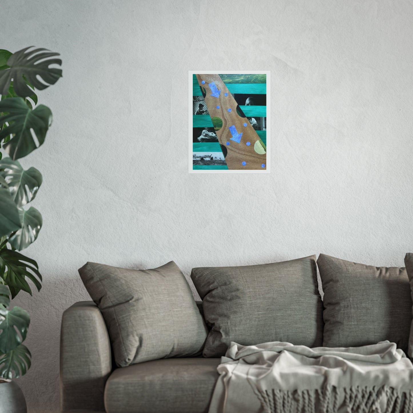 Go Flow - Mixed Media Collage Art Print