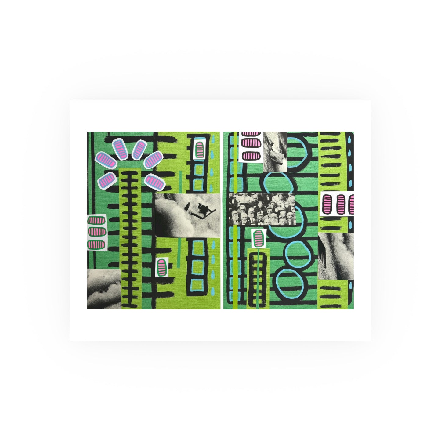 Life with Burning Buildings - Collage Art Print