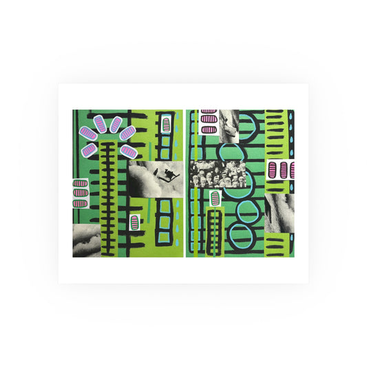 Life with Burning Buildings - Collage Art Print
