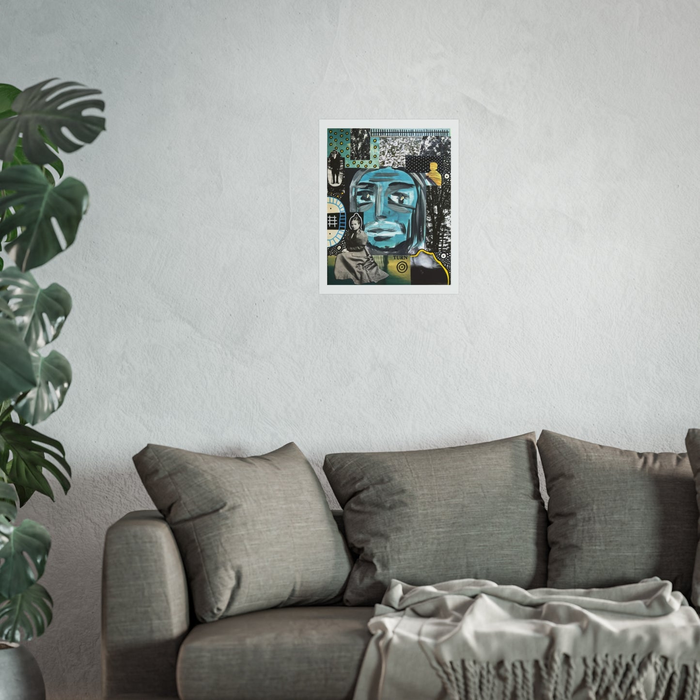The Overthinker - Mixed Media Collage Art Print