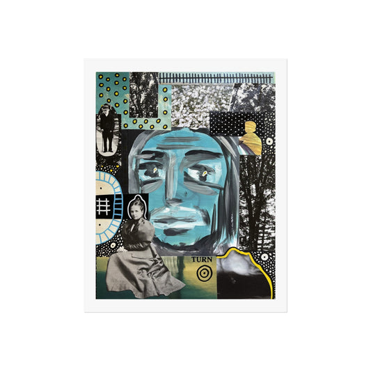 The Overthinker - Mixed Media Collage Art Print