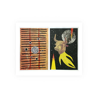 Space Bull - Collage Art Print