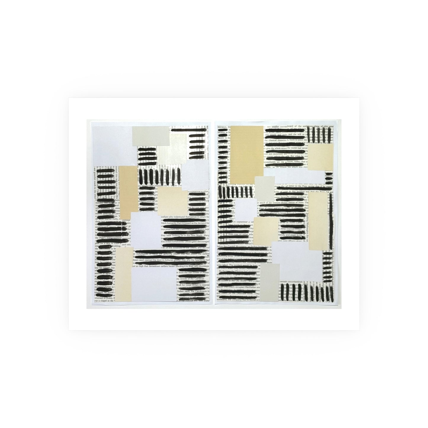 Shades of White - Collage Art Print