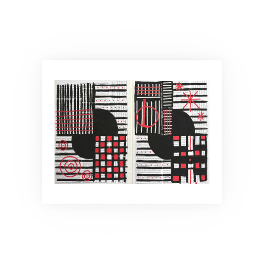 Reds and Blacks  - Collage Art Print