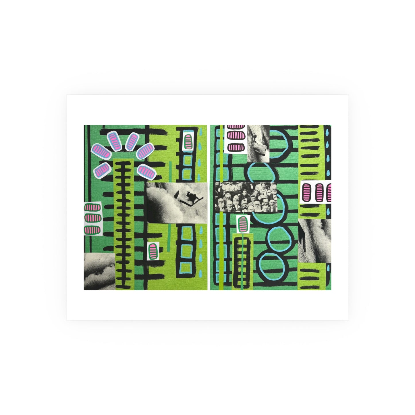 Life with Burning Buildings - Collage Art Print