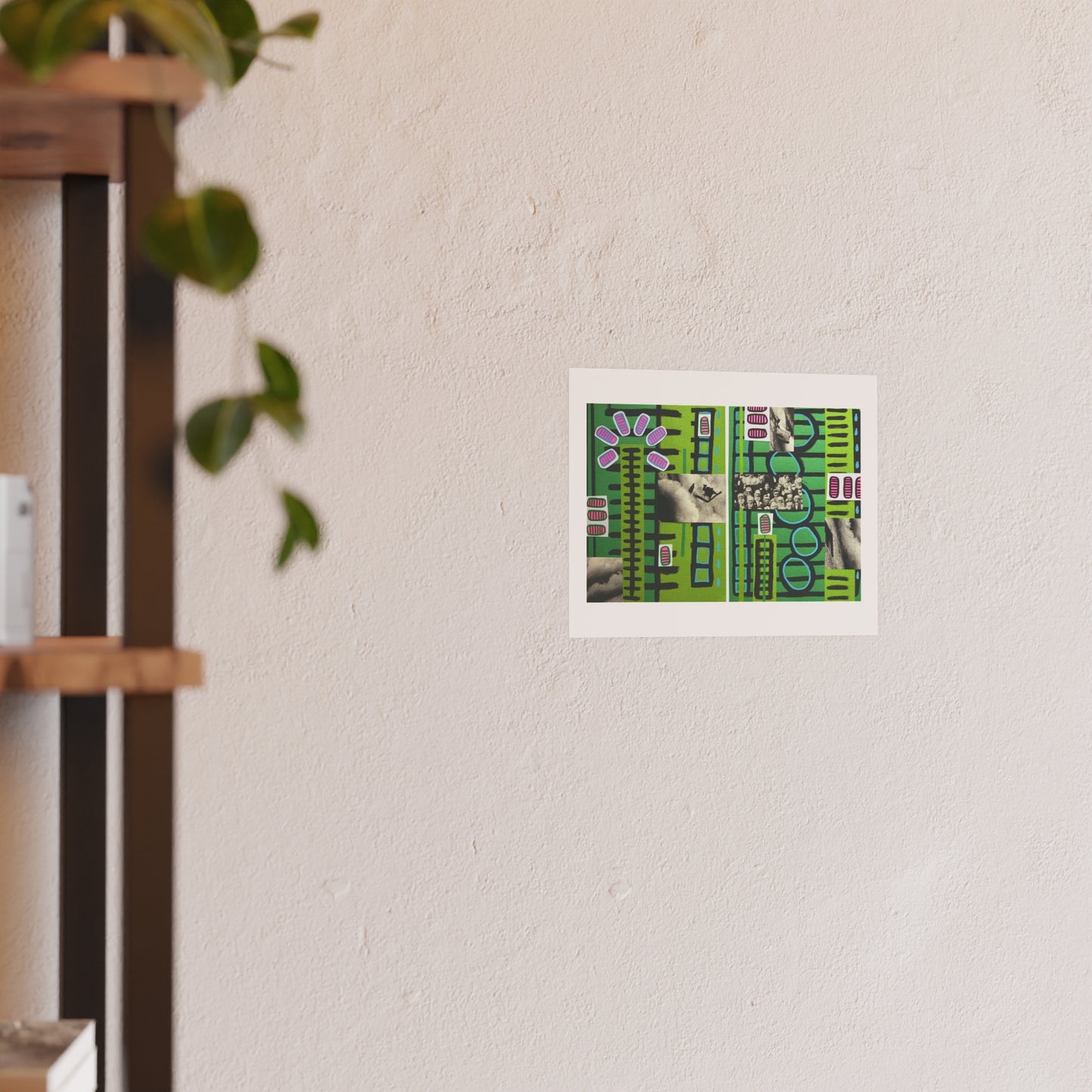 Life with Burning Buildings - Collage Art Print