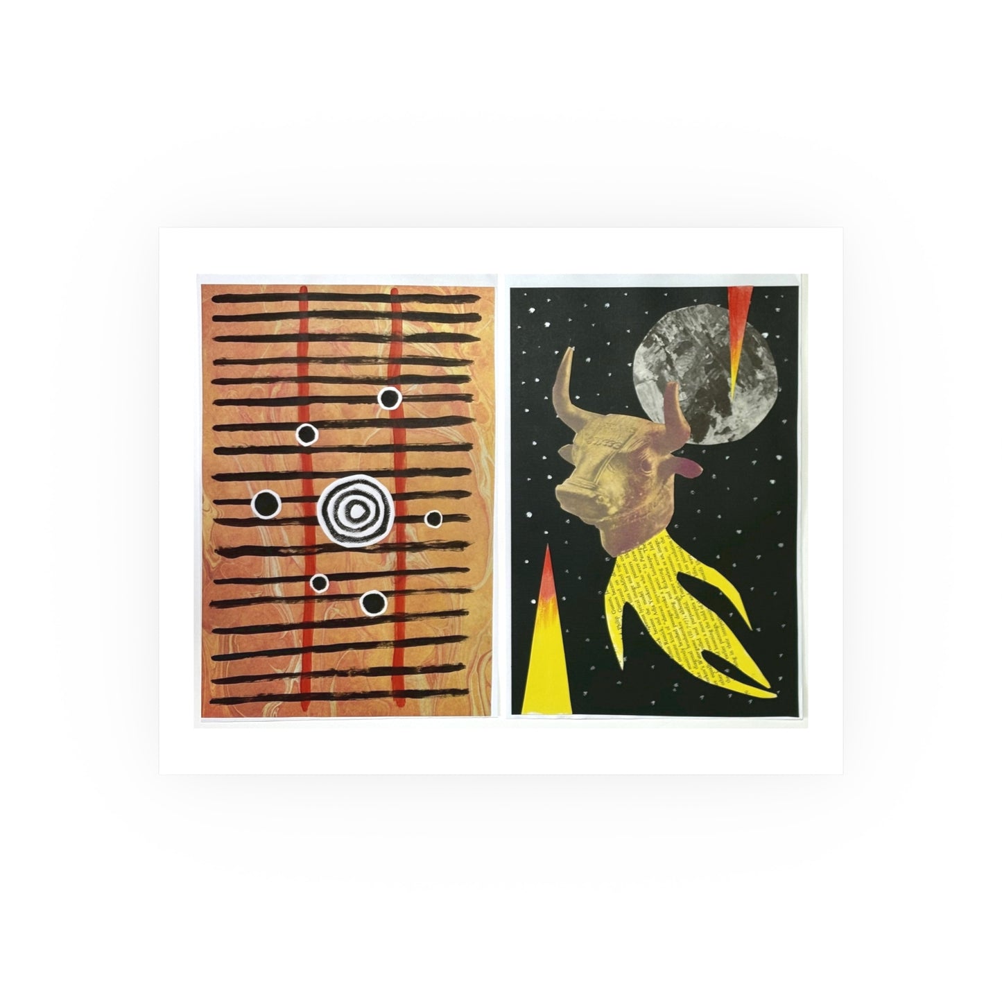 Space Bull - Collage Art Print
