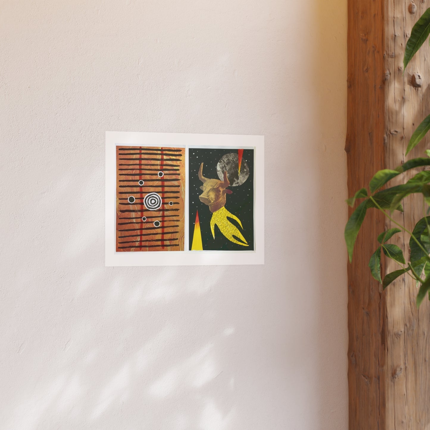Space Bull - Collage Art Print