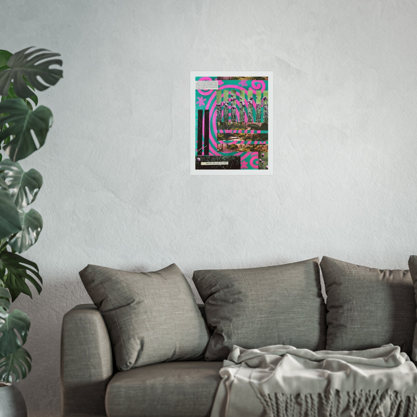 Reptiles - Mixed Media Collage Art Print