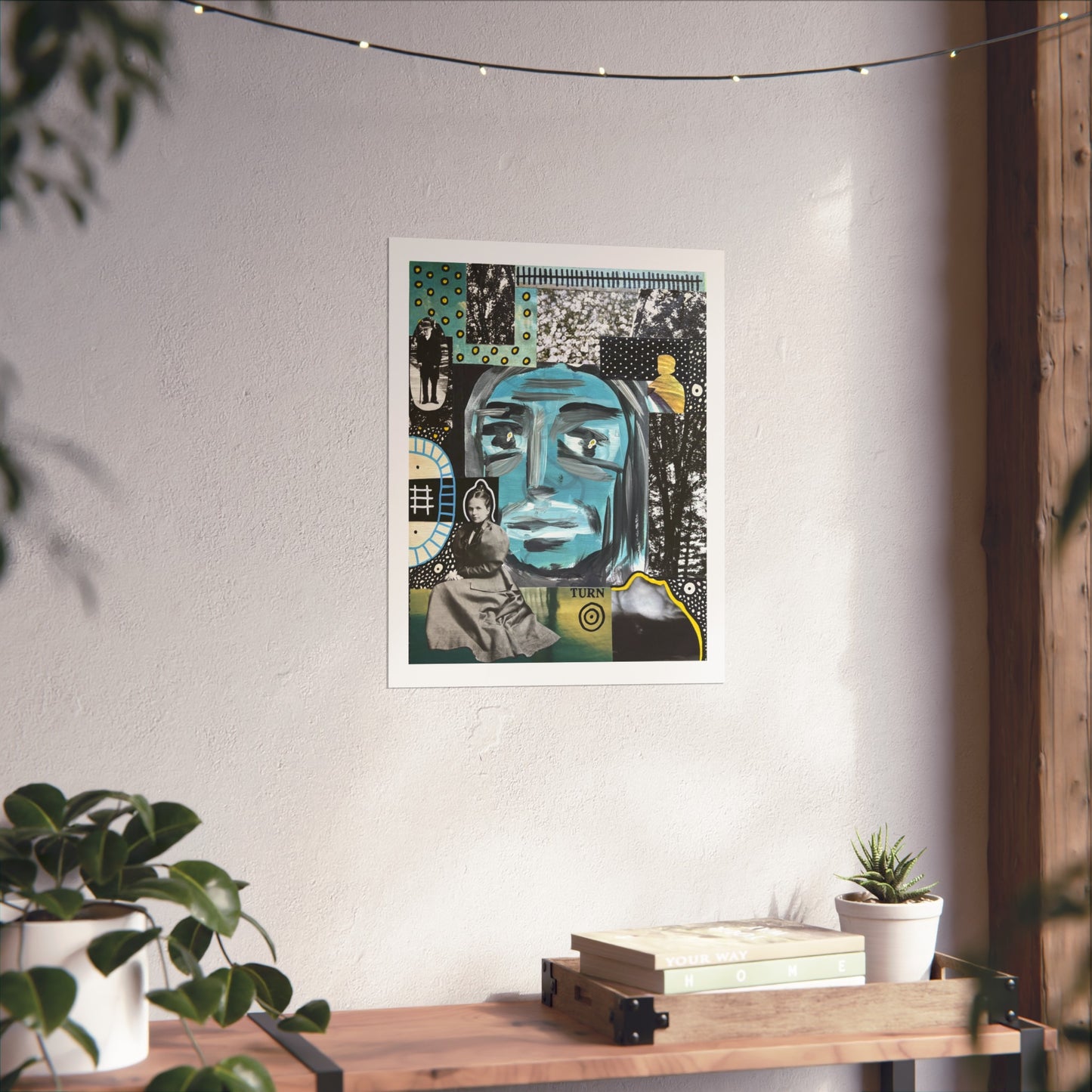The Overthinker - Mixed Media Collage Art Print